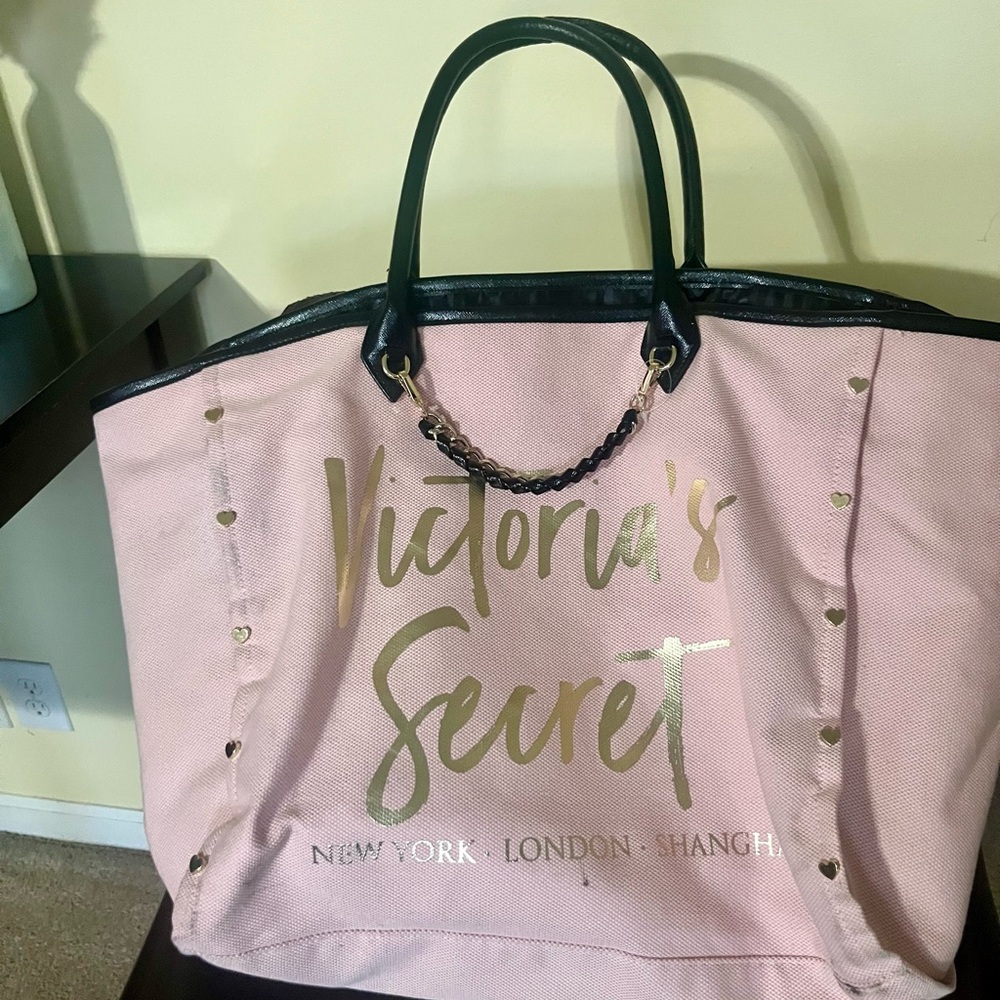 Victoria's Secret Pink and Gold Tote Bag